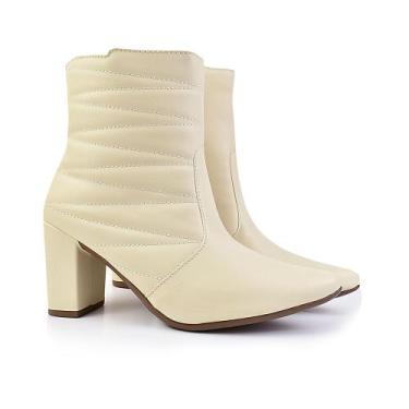 Imagem de Bota bico fino salto fashion confortável com Bordado OLZZY - OLZZY CAL