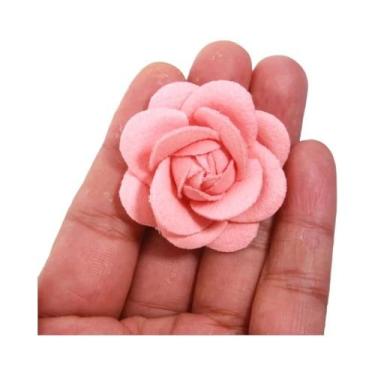 Imagem de Flores Artificiais De Tecido Camélia Rosa De 4cm, 5 Peças, Decoração P