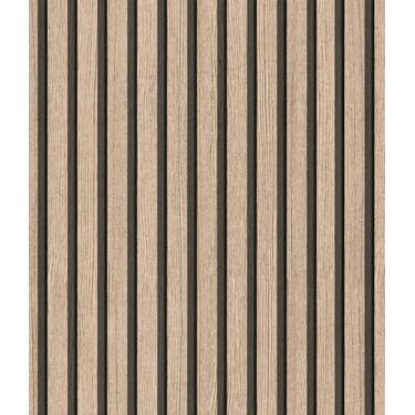 Imagem de Papel de parede descasque e cole 44,5 cm x 998,2 cm de madeira autoadesiva, listra, papel de contato de madeira, papel de parede, película de vinil de PVC, removível à prova d'água, revestimentos de