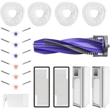 Imagem de Conjunto de acessórios de aspirador de pó robô de substituição para Narwal Freo X Ultra, 1 escova de rolo silenciosa sem emaranhados, 2 filtros HEPA, 6 sacos de poeira descartáveis, 12 esfregões, 4