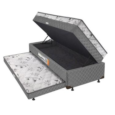 Imagem de Bibox Solteiro Com Baú E Auxiliar 5cm Cinza