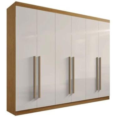 Imagem de Guarda Roupa Da Vinci Plus Cinamomo Off White 6 Portas 6 Gavetas D?doro