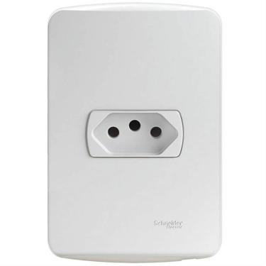 Imagem de Conjunto Tomada 2 Pinos + Terra 10 Amperes 250 Volts Branco Miluz S3b60340 Schneider Conj.tomada