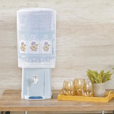 Imagem de Capa Para Galão De água 20l Em Renda Com Transfer Flores 100% Poliéster - Flores