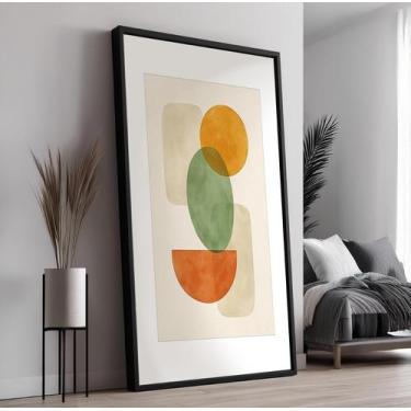 Imagem de Quadro com Moldura e Acrilico Cristal Vidro Minimalista para Sala, Qua