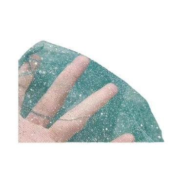 Imagem de Tecido De Tule Com Glitter Prateado E Lantejoulas, Renda De Rede Macia
