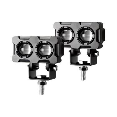 Imagem de Farol Auxiliar De Moto LED Bicolor Com Lentes Duplas Luz Branca E Amar