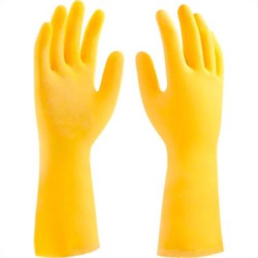 Imagem de Luva Borracha Mucambo Amarela Pro 280 Forrada Antiderrapante - 8-G - K