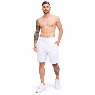 Imagem de Short Moletom Bermuda Moleton Casual Confortável Com Bolsos Cordão Ajustável Treino Academia-Masculino