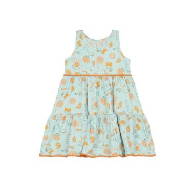 Imagem de Vestido infantil menina de florzinhas Brandili -Verde-Feminino