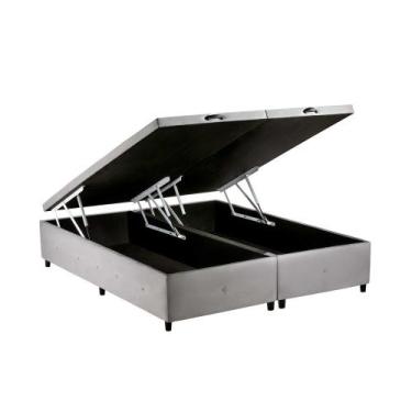 Imagem de Cama Box Bau Casal Bipartido Suede (1.38X1.88) - Genki Kenko, CAFECOML