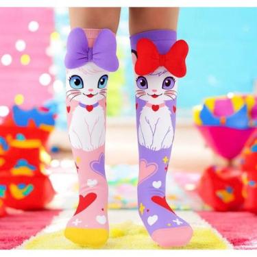 Imagem de Meias 3D Infantil Maluca Divertida Personagens oi - NoBrand, Gatinha L