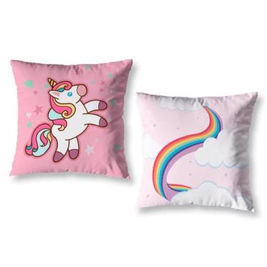 Imagem de Kit 2 Capa de Almofada Estampadas Infantil 40cm x 40cm Zíper invisível