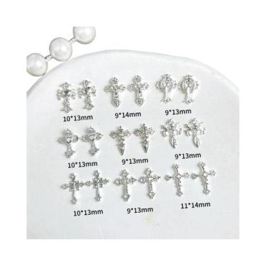 Imagem de Pingentes De Unha Retrô Tricolor Em Liga Metálica, 30 Peças, Decoraçõe