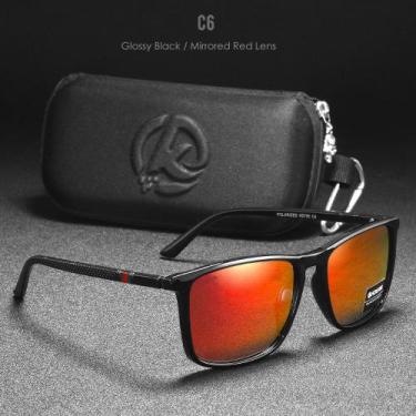 Imagem de Óculos De Sol Luxo Marca Kdeam Classico Uv400 Polarizados, Vermelho