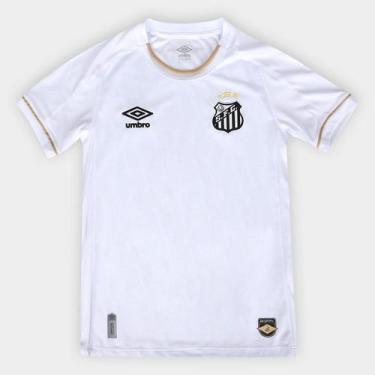 Imagem de Camisa Infantil Santos I 26/27 Umbro, Branco, Bronze, 14A