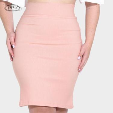 Imagem de Saia plus size evangélica midi bengaline lapis moda feminina executiva