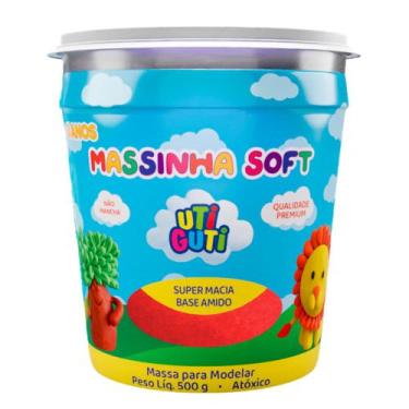 Imagem de Massinha de Modelar Soft Pote 500gr Utiguti, Vermelho
