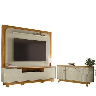Imagem de Estante Home Theater Nilo com Pés com Aparador para Sala Buffet Mônaco