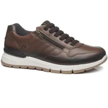 Imagem de Tênis Pegada Masculino Em Couro - Marrom-Masculino
