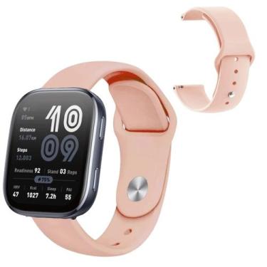 Imagem de Pulseira 100% silicone maleável para Amazfit Bip 6 - 22mm - Genérica