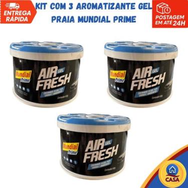 Imagem de Aromatizante Gel Praia Mundial Prime - Kit com 3 unidades