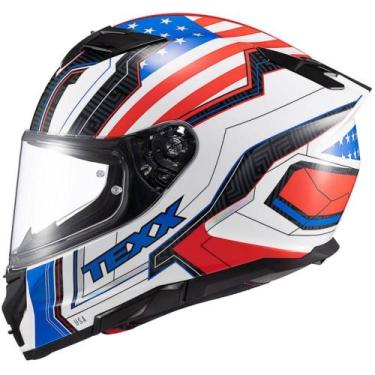 Imagem de Capacete Texx Kaiman Flag Estados Unidos, 58, Azul/Vermelho
