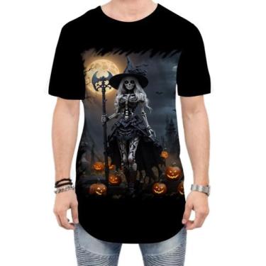 Imagem de Camiseta Longline Bruxa Caveira Halloween 4 - Kasubeck Store®, M