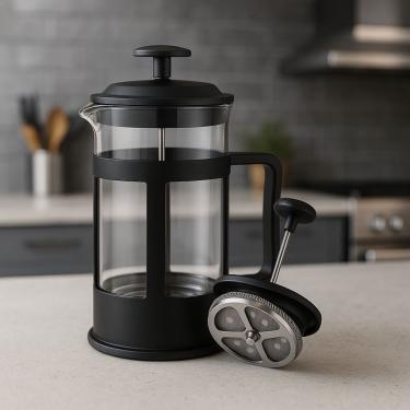Imagem de Cafeteira Francesa Prensa Francesa 800ML para Café e Chás em Vidro Borossilicato e Aço Inox Manual Transparente Yeet