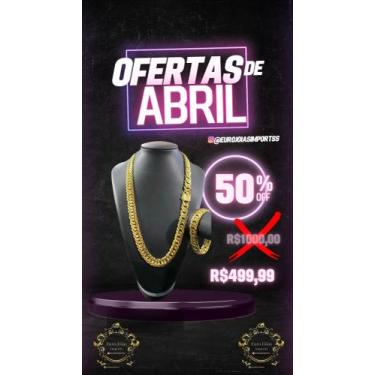Imagem de Conj. corrente e pulseira Grumet 15mm Moeda Antiga - Euroimports
