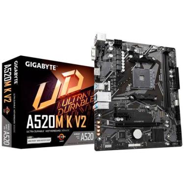 Imagem de Placa Mãe Gigabyte A520M-K V2, Socket AMD AM4, DDR4, HDMI, USB 3.0, Sl
