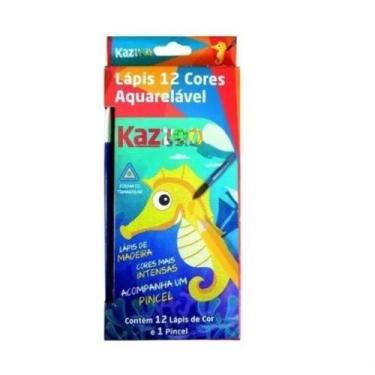 Imagem de Lapis De Cor 12 Cores Aquarela Madeira Kaz