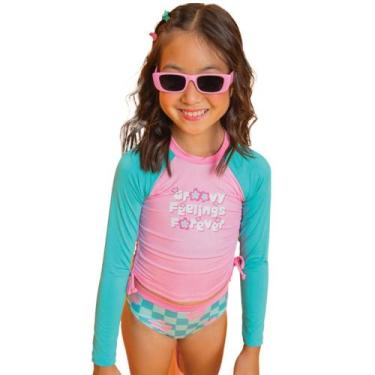 Imagem de Biquíni Infantil 3 Peças Blusa Longa Proteção Uv50+ Infanti, 14