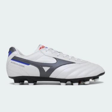 Imagem de Chuteira Campo Morelia Classic MD - MIZUNO, BRANCO/AZUL, 40