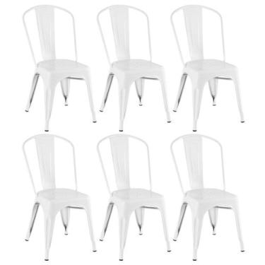 Imagem de Kit 6 Cadeiras Laráz Iron Tolix industrial - Branco - Laraz