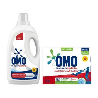 Imagem de Kit Sabão Líquido 3L + Sabão em Pó 1,6kg - Omo Lavagem Perfeita