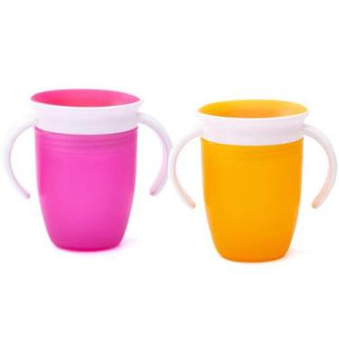 Imagem de Jogo Copo de Treinamento 360º com Alça Dupla 240ml - Bene Casa, Rosa/L