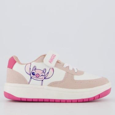 Imagem de Tênis Disney Stitch Casual Infantil Branco e Rosa, 28