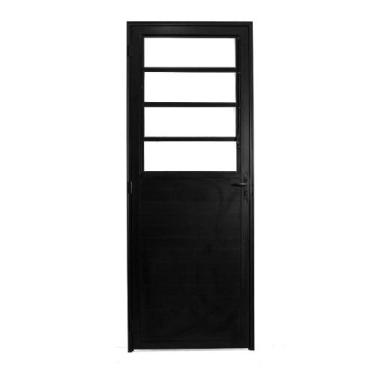 Imagem de Porta Basculante Lambril Alumínio Preto 2.10 x 70 Lado Esquerdo  Hale