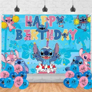 Imagem de Painel de Fundo de Aniversário Banner Cartoon Stitch 150x100 cm - Marc