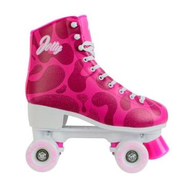 Imagem de Patins Quad Traxart Jolly V3 Retrô ABEC7 Iniciante Rosa, 39/40
