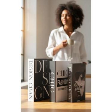 Imagem de 2x Kit 3 Livros Decorativos Elegantes  Caixas Organizadoras - Congratu