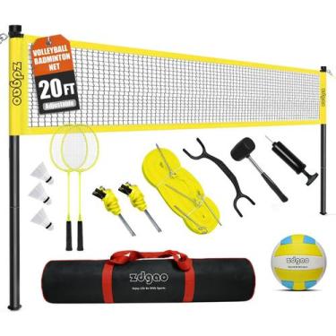 Imagem de Conjunto Esportivo Zdgao Rede de Vôlei e Badminton com 6 Postes e Rede
