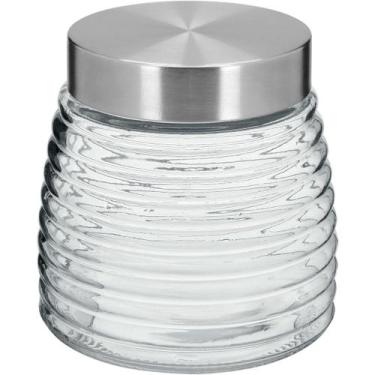 Imagem de Pote Home&Co 12x12x12cm Vidro Transparente 800ml para Cozinha Armazena