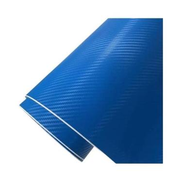 Imagem de Vinil Adesivo Premium 3D Azul Carbono com Tecnologia Air Release para 