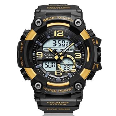 Imagem de Relógio Digital Masculino Militar Tela Led Relógio de Pulso Esportivo A Prova D'água Multifuncional (C3)