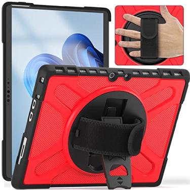 Imagem de Tablet protetor PC Capa Caixa de proteção robusta à prova de choque de corpo inteiro 360 ° Capa protetora robusta para o Microsoft Surface Pro 8 compatível com teclado de capa do tipo, caixa de tabule