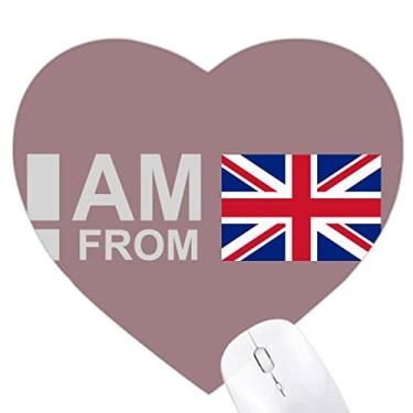 Imagem de Mouse pad I Am From United Kingdom Art Deco moderno coração tapete de borracha para escritório