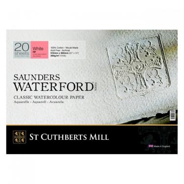 Imagem de Bloco Aquarela St Cuthberts Mill Saunders Waterford hp 300g 051 x 036 cm 20 Fls Branco Natural