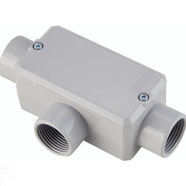 Imagem de Condulete fixo 3/4&quot; tipo &quot;T&quot; - com tampa / rosca BSP / com pintura eletrostática a pó Tramontina